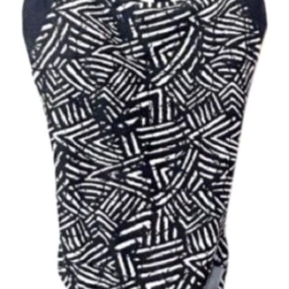 Speedo Black/White Batik Print Ultraback Racerback Swimsuit Sz 16 - Picture 6 of 6